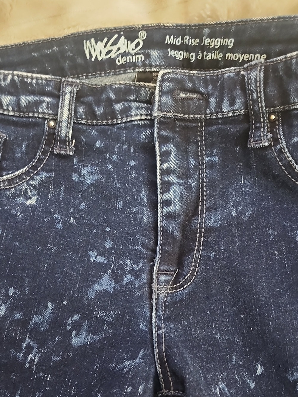 Mossimo Supply Co. Mid-Rise Dark Blue Washed Jeggings